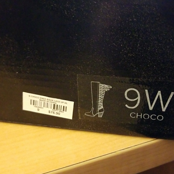 Torrid New in Box CHOCO lace up back tall boots - Picture 3 of 3